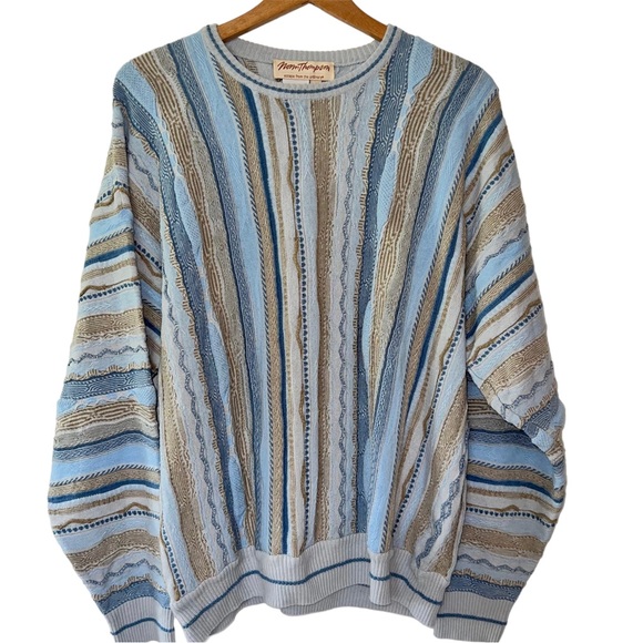 Norm Thompson Other - Vintage Norm Thompson Wavy Textured Coogi Style 3D Knit Pullover Sweater M